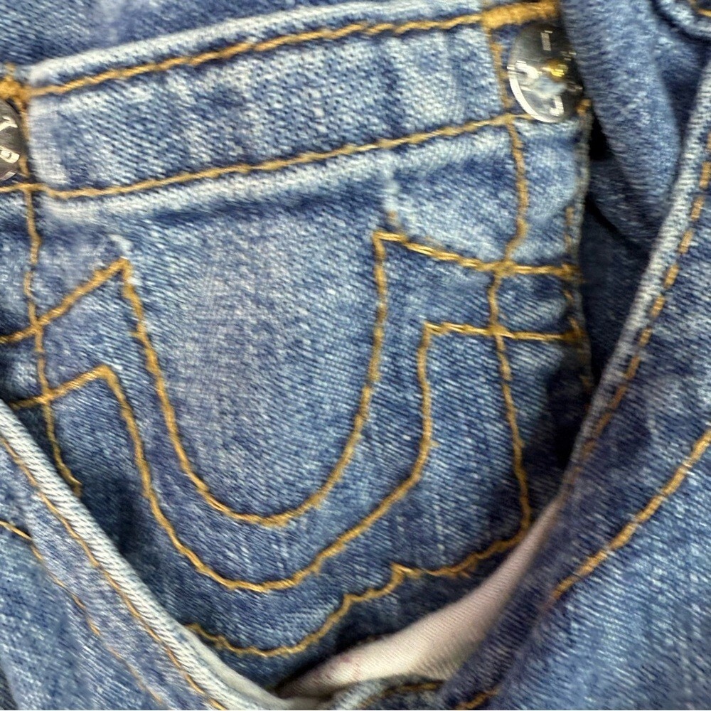 True Religion jeans pants Ricky relaxed straight Blue bottoms Jeans logos - Picture 6 of 16